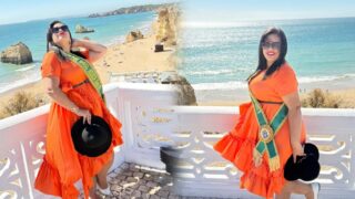 Luana Barreto Reflete Sobre Força e Liberdade em Visita Marcante à Praia da Rocha no Algarve