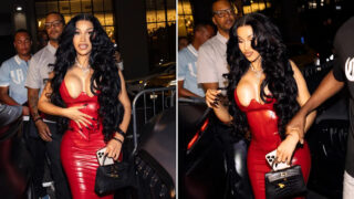 Cardi B Transforma Look de Látex Vermelho da Khy em Momento Único de Moda